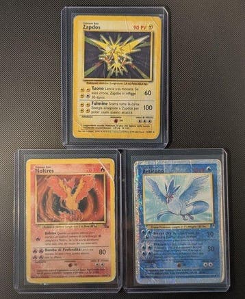 Pokémon - 3 Card - Articuno, Zapdos, Moltres Foil - WOTC, Nieuw