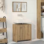 vidaXL Badkamerkast met spiegel bewerkt hout artisanaal, Verzenden, Nieuw, (Half)hoge kast