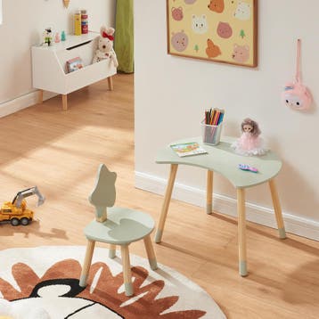 Kindertafelset Lallega met stoel mintgroen en naturel [en.ca, Kinderen en Baby's, Kinderkamer | Tafels en Stoelen, Verzenden, Nieuw