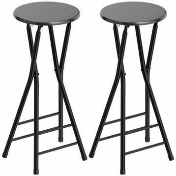 Barkrukken Set Van 2, Inklapbare Barstoel Met Stalen Frame,, Huis en Inrichting, Verzenden, Nieuw