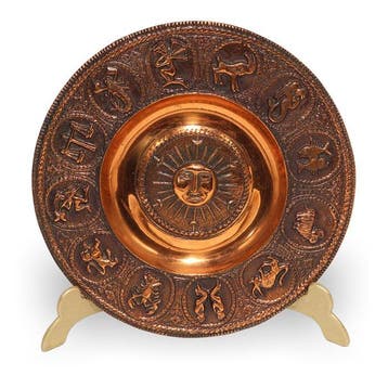Wandbord - Koper, Brons - Zodiac Plate, Antiek en Kunst