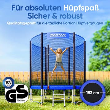Trampoline Blauw Ø183cm incl Veiligheidsnet (Trampolines), Verzenden, Nieuw