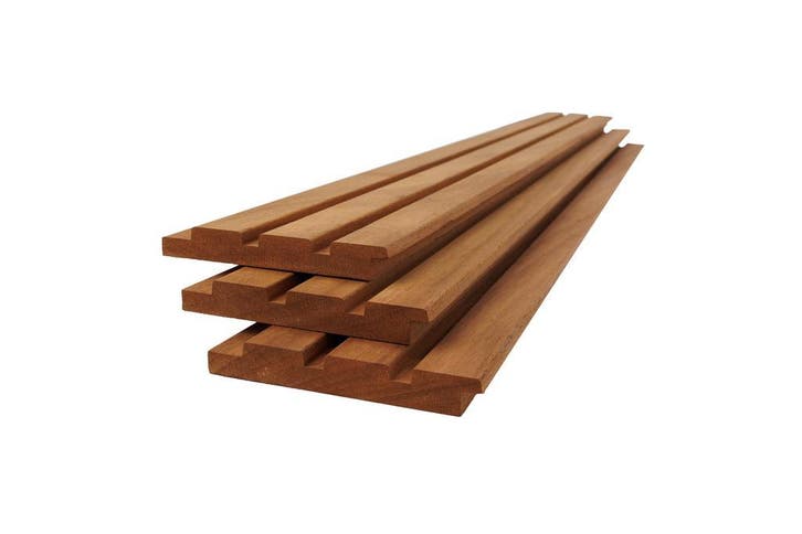 Thermo Ayous 20x142mm | Triple Rhombusprofiel | Thermowood, Doe-het-zelf en Verbouw, Hout en Planken, Plank, Nieuw, Minder dan 25 mm