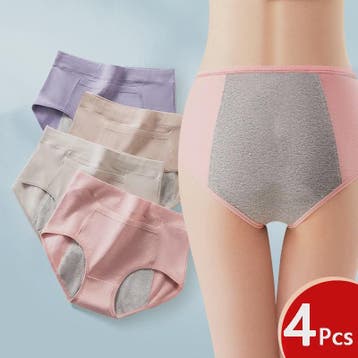 4-Pack Dames Menstruatie Ondergoed - Lekvrij, Hoge Taille Ka, Verzenden