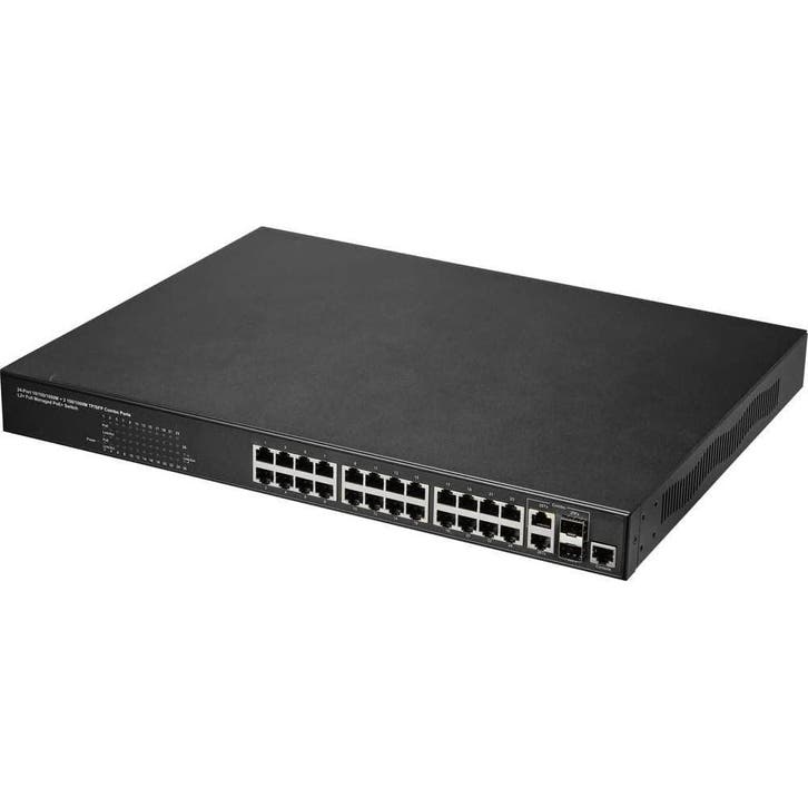 Renkforce RF-MSW-620 Netwerkswitch – 24 PoE-poorten + 2 SFP/, Computers en Software, Netwerk switches, Nieuw, Ophalen of Verzenden