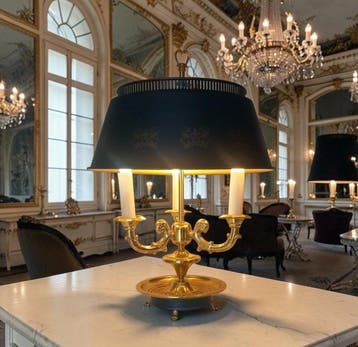 Lamp - Luxueuze warmwaterkruik - Empire-stijl - goudkleurig