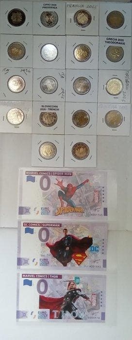 Europa. 2 Euro / O Euro Banknote 1999/2026 (18 coins +3