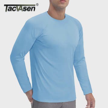 TACVASEN Heren UV-Bescherming T-shirt Lange Mouw - UPF 50+ S, Verzenden, Nieuw