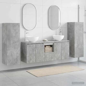 vidaXL Badkamermeubelset 5 st Betongrijs 33 x 34,5 x 100 cm, Verzenden, Nieuw