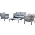 Veneto stoel bank loungeset 4 delig aluminium latte zand, Tuin en Terras, Ophalen of Verzenden, Nieuw