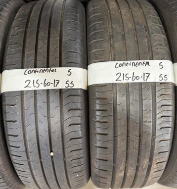 2x 215-60-17 Continental Zomer 2x 5mm €55 Per Band 215 60 17, Ophalen, 17 inch, Band(en), Personenwagen