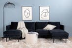 Chaise-Longue - Simon - Zwart - Fluweel - Jörn, Huis en Inrichting, Banken | Bankstellen, Verzenden, Nieuw