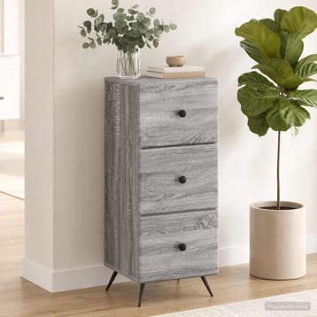 vidaXL Ladenkast Grijs sonoma 33 x 34,5 x 90 cm Bewerkt hout, Verzenden, Nieuw