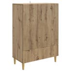 vidaXL Dressoir Artisanaal eiken 66 x 34,5 x 95 cm Bewerkt, Verzenden, Nieuw, Overige houtsoorten, Minder dan 50 cm