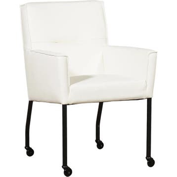 Set van 10 Leren eetkamerstoelen Lucky - Toledo Purewhite, Ophalen of Verzenden, Nieuw, Leer