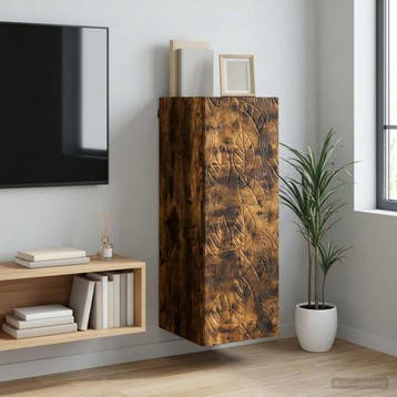 vidaXL Wandkast 33 x 34,5 x 90 cm Bewerkt hout Gerookt eiken, Huis en Inrichting, Kasten | Overige, Verzenden, Nieuw