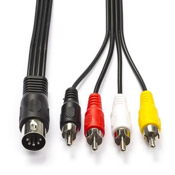 Din naar Tulp kabel | M  M | Nedis | 1 meter, Verzenden, Nieuw