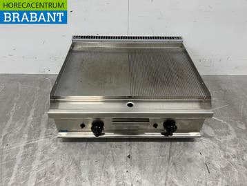 RVS Casta Bakplaat Glad en geribbeld 80 cm PROPAAN Horeca, Ophalen of Verzenden, Gebruikt