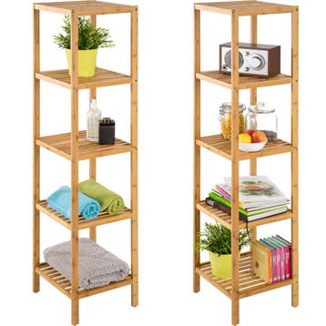 Bambus rek 5 etages 33x33x141cm - bruin, Verzenden, Nieuw