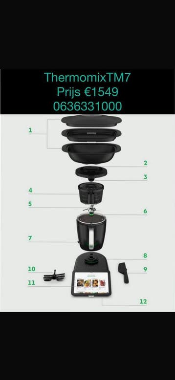 Thermomix TM7 via officiële advisor, Nieuw, 3 snelheden of meer, Ophalen of Verzenden, 2 tot 3 liter