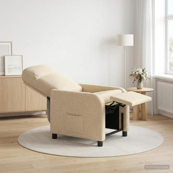 vidaXL Relaxfauteuil Crèmekleurig Stof, Verzenden, Nieuw