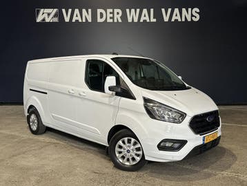 Ford Transit Custom 2.0 TDCI 130pk L2H1 Euro6 Airco | Naviga, Stof, Gebruikt, Wit, Dealer onderhouden