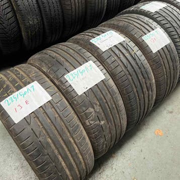 4 x Bridgestone Potenza S001 225-50-17 Zomerbanden 7,5mm, Gebruikt, 17 inch, Ophalen of Verzenden, Band(en)