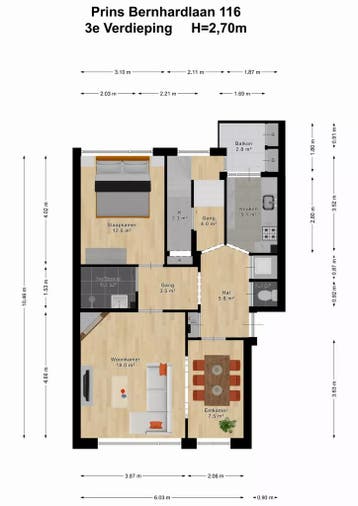 Te huur: Appartement Prins Bernhardlaan in Voorburg, Voorburg, Appartement, Zuid-Holland