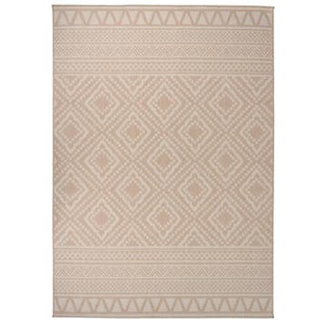 vidaXL Buitenkleed met patroon platgeweven 120x170 cm bruin, Verzenden, Nieuw, Bruin