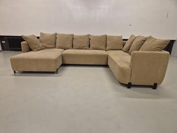 30% KORTING - SHOWROOM OUTLET - HOEKBANK LAMIA - OKER- SALE, Ophalen of Verzenden, U Hoekbank, sale, outlet, Lamia, Oker geel, grijs, design,chaise