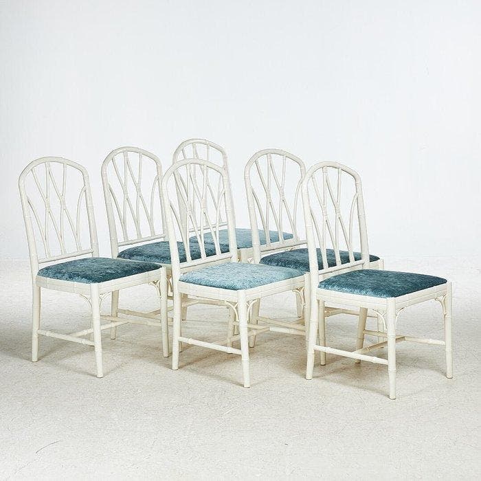 IKEA - Stoel - Sannäs - Hout, Fluweel - Set van zes stoelen,, Antiek en Kunst, Antiek | Meubels | Stoelen en Banken