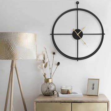 vidaXL Wandklok 52 cm ijzer zwart, Verzenden, Nieuw