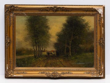 schilderij: Koeien op een landweg, Ophalen