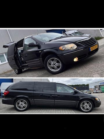 Grand Town&C Stow & Go 3.8i Awd Lpg G3 M2008 Leer 7p Inr Mog, Auto's, Automaat, Gebruikt, Grand Voyager, Zwart