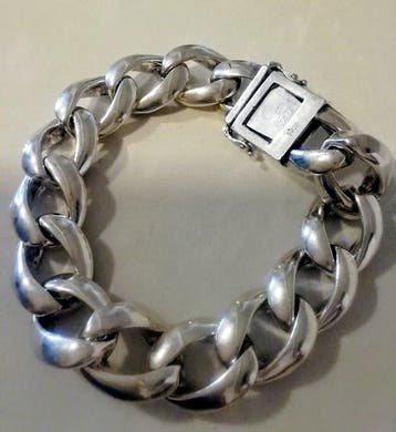 Zonder minimumprijs - Armband Cubaanse schakels, 87,57 gram,, Sieraden, Tassen en Uiterlijk, Armbanden, Nieuw