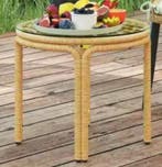 Ronde Rotan Bijzettafel Ø50 cm – Glas en Weerbestendig, Verzenden, Nieuw