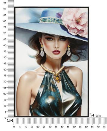 SCHILDERIJ OP DOEK GELAKTE PAM MET LIJST -A- CM 62X4X92 -, Ophalen of Verzenden, Nieuw