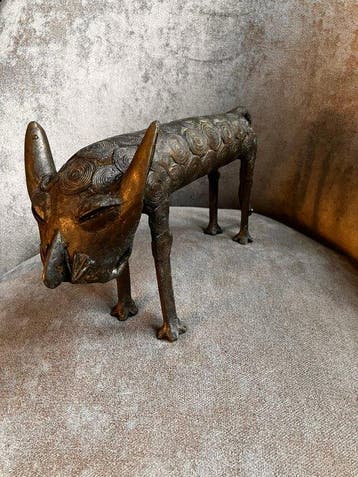 Beeld, Luipaard - 16 cm - Brons