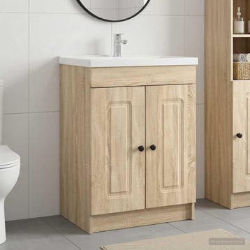 vidaXL Badkamer onder wastafel kast Sonoma Eiken 78,5 x 37,5, Verzenden, Nieuw