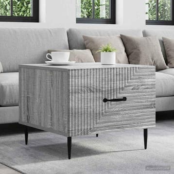 vidaXL Salontafel met lade Grijs sonoma 49 x 50 x 40 cm, Huis en Inrichting, Verzenden, Nieuw, Overige houtsoorten, 50 tot 100 cm