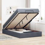 vidaXL Bed poef met matras 120x190 cm fluweel donkergrijs, Verzenden, Nieuw, 190 cm of minder, Twijfelaar