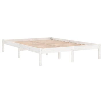 vidaXL Bedframe massief grenenhout wit 200x200 cm, Verzenden, Wit, Overige maten, 200 cm