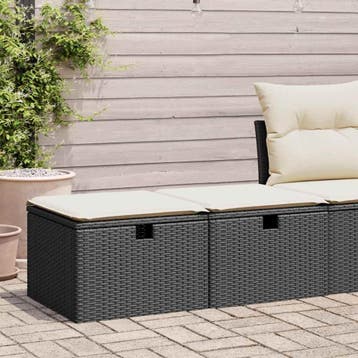 vidaXL 2-delige Loungeset met kussens poly rattan acacia, Verzenden, Nieuw, Loungeset