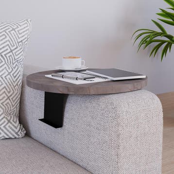 Dienblad armleuning Kuleskyd rond Ø34 cm marmer grijs [en.ca, Verzenden, Nieuw