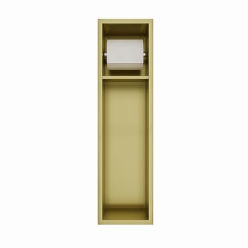 Inbouw toiletrolhouder-closetborstel houder mat goud zonder, Verzenden, Nieuw