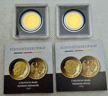 Tsjaad. 3000 Francs ND 2+2 Deutsche Mark , oro (2 coins),