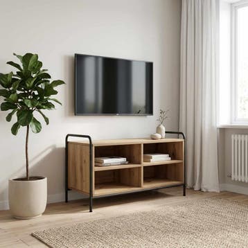 vidaXL Tv-meubel 140 x 39,5 x 50 cm Artisanaal eiken Bewerkt, Huis en Inrichting, Minder dan 50 cm, Verzenden, Nieuw, Minder dan 100 cm