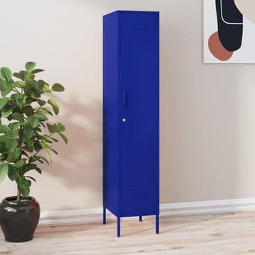 vidaXL Lockerkast 35x46x180 cm staal marineblauw, Verzenden, Nieuw