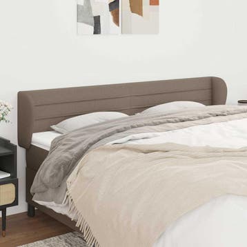 vidaXL Hoofdbord met randen 183x23x78/88 cm stof taupe, Verzenden, Nieuw, Stof