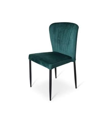 Stapelstoel Brooklyn metalen frame zitting velours Groen, Verzenden, Nieuw